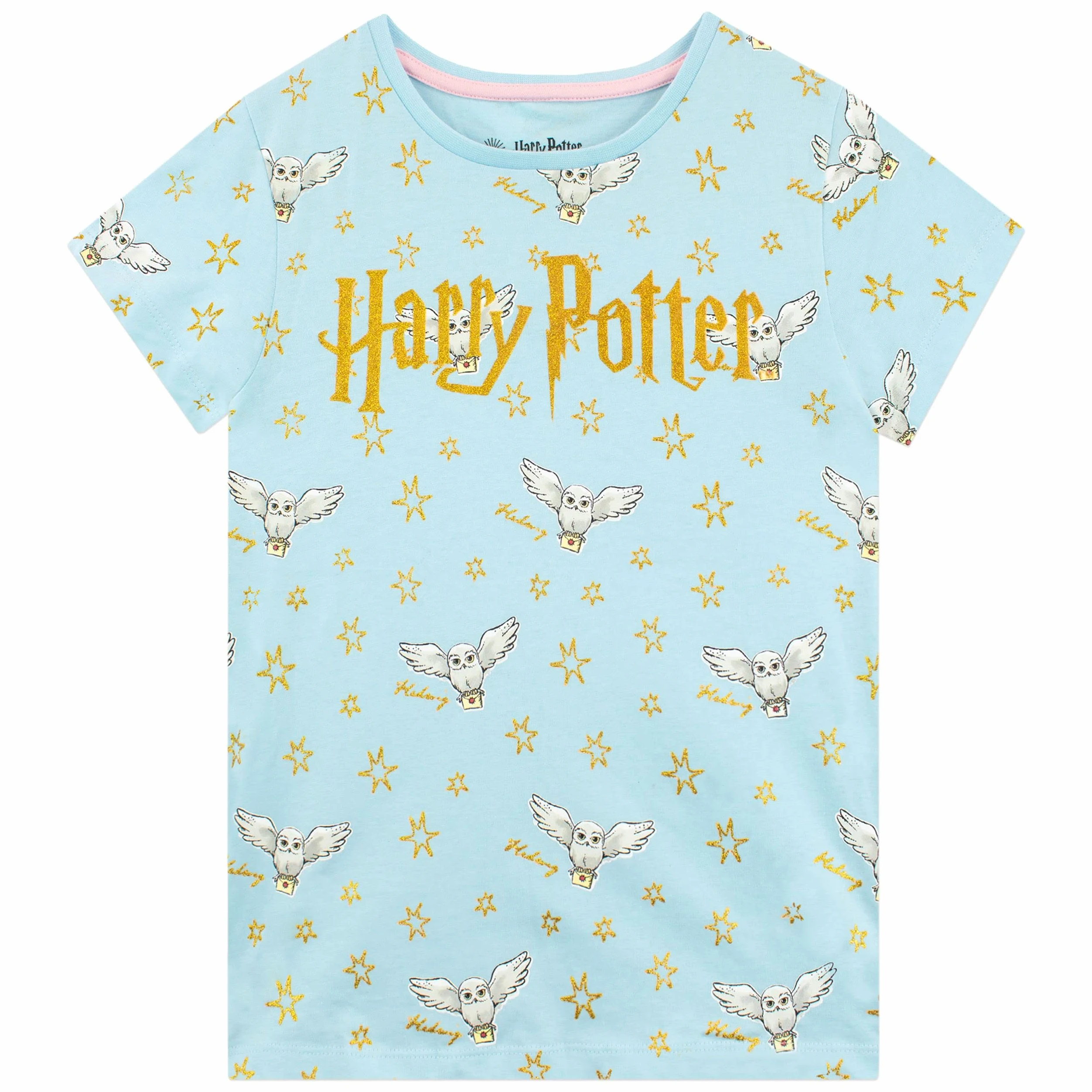 Harry Potter Camiseta de Hedwig para Niñas Paquete de 2 Top de Manga Corta para Infantiles Paquete de Dos