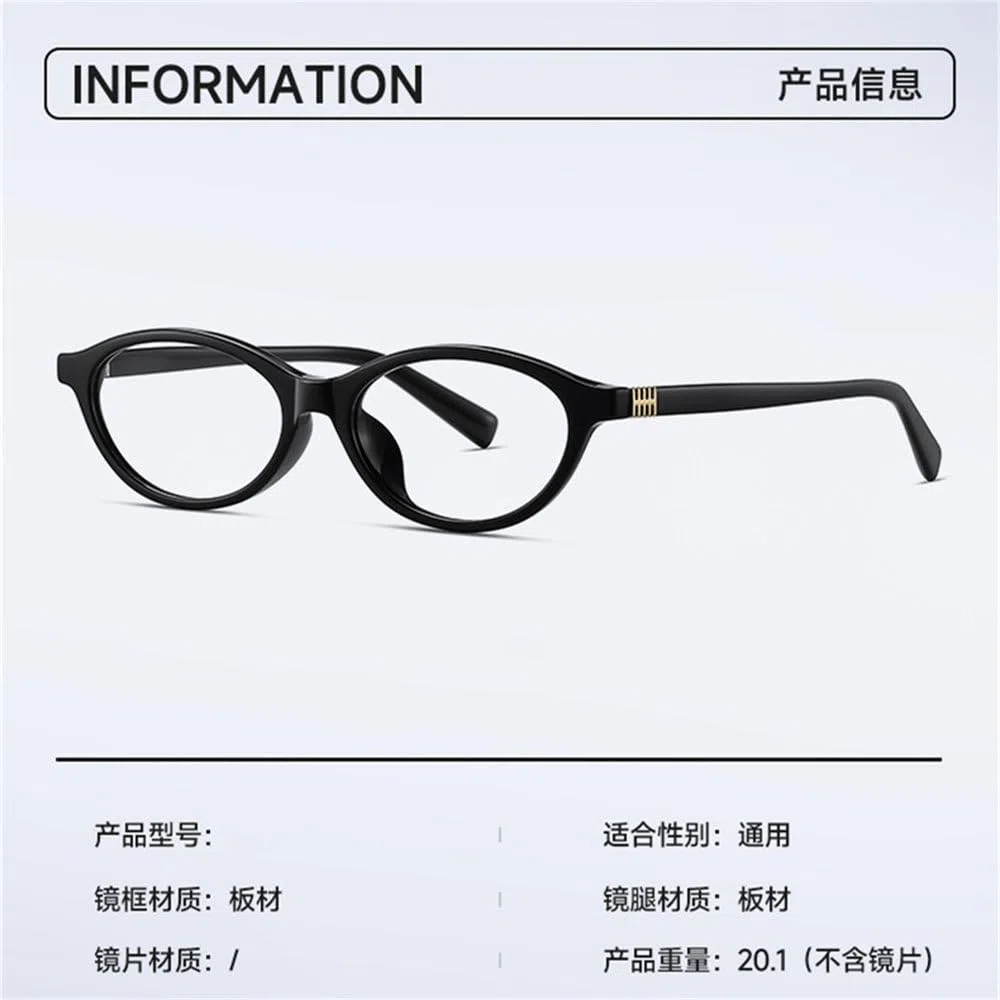 Gafas ovaladas retro de acetato, modelo 2026, sin lentes, para mujer, ideales para la oficina, el estudio y el uso diario. Gafas decorativas de estilo urbano.