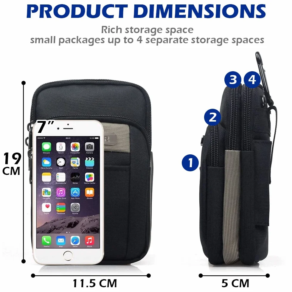 SPAHER Pequeño Riñonera Cinturon Hombre Bandolera Pequeñas Bandoleras Deportivas Bolsito Pequeño Cintura Mobile Riñoneras Bolsa de Cintura para Hombre