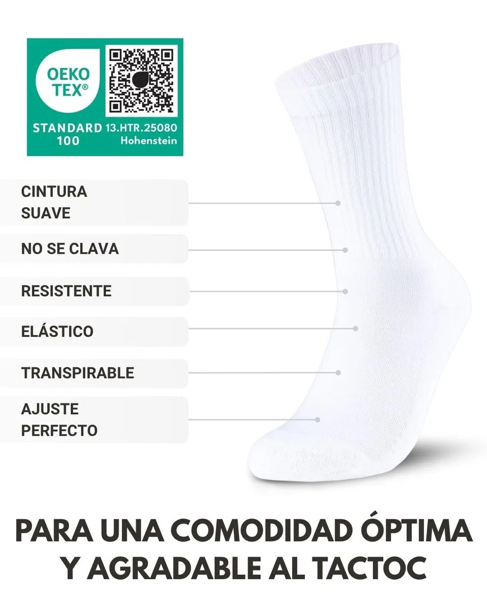 sockenkauf24 10 Pares Calcetines Deporte Hombre Mujer Tenis Algodón Transpirable Acolchado Crew Socks