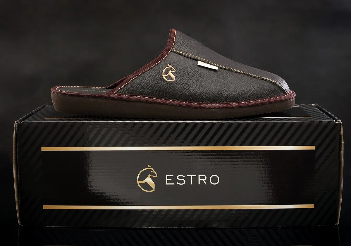 ESTRO Zapatillas De Casa Hombre Invierno Piel De Carnero Pantuflas Casa Hombre Lana Suela De Memoria FROST