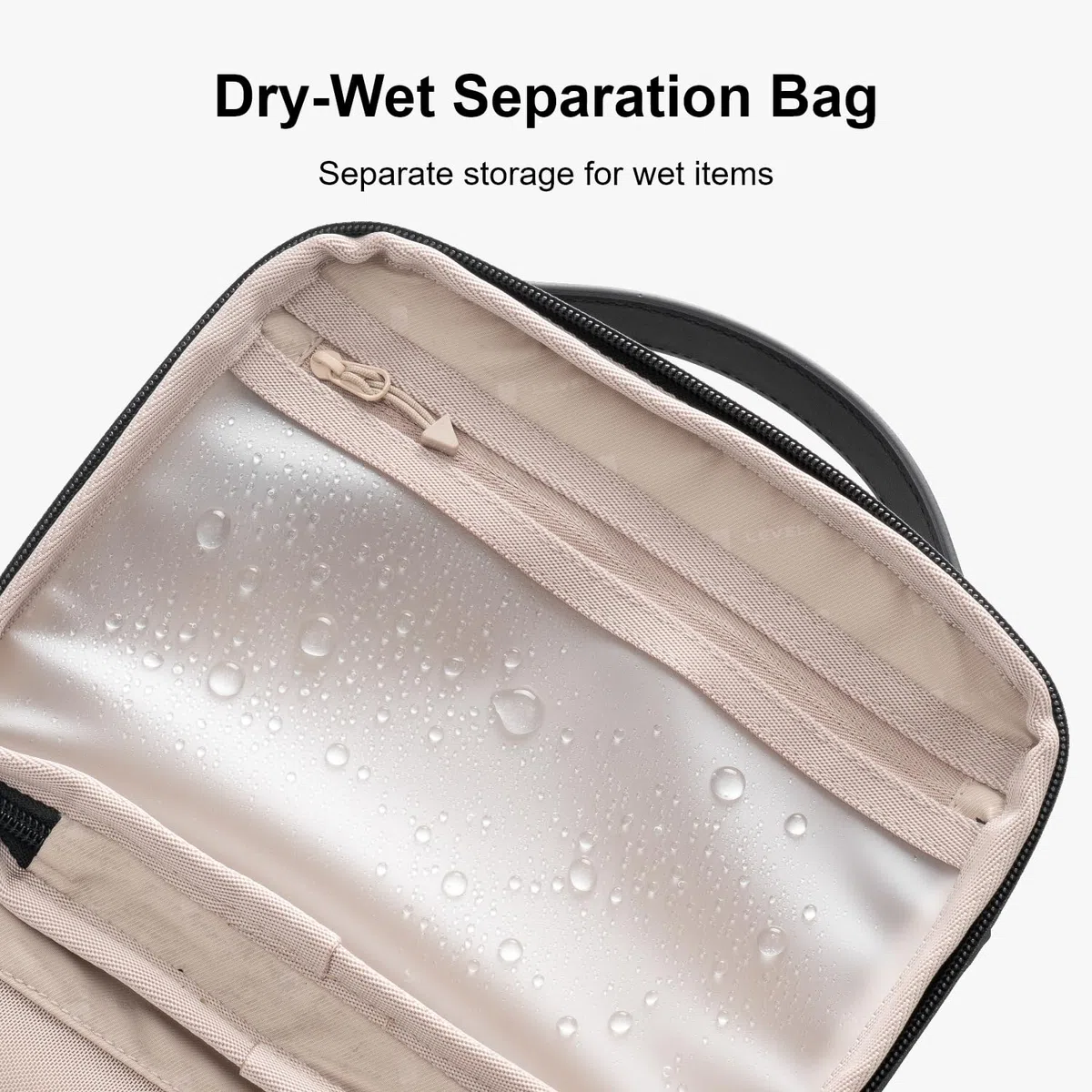 LEVEL8 Bolsa Lavado S Impermeable 6 Bolsillos Viaje Cosmético Gancho Negro