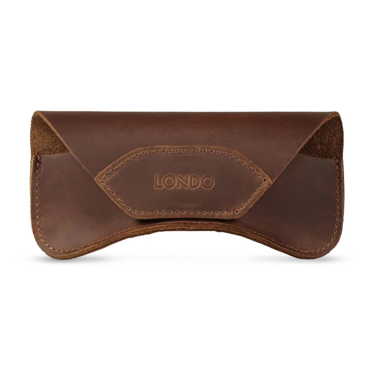 Londo Funda de piel auténtica para gafas y gafas de sol con cierre magnético a presión