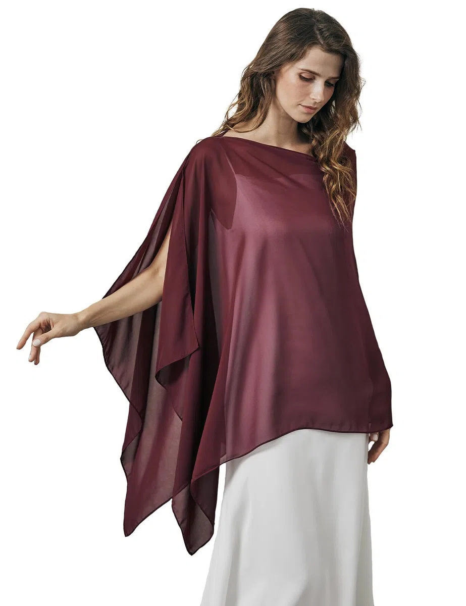 BEAUTELICATE Chal Estola de Gasa Elegante para Mujer Chifón Capa Poncho Ligera para Novias Bodas y Vestidos de Noche