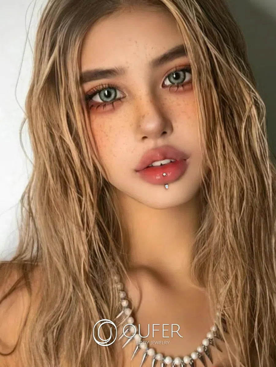 OUFER G23 Piercing de titanio curvo con barra de ópalo de 16 g, barra de ópalo con rosca interna de 8 mm, labret inferior, labio, orbital, caracola, tragus, cejas, regalo para mujeres y hombres