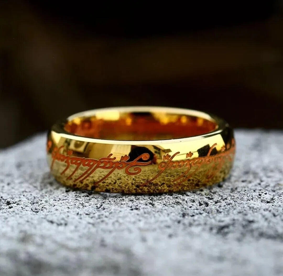 Genérico EL SEÑOR DE LOS ANILOS: ANILLO DE ACERO ÉLFICO FOSPHORESCENTE GLOW/NOCHE