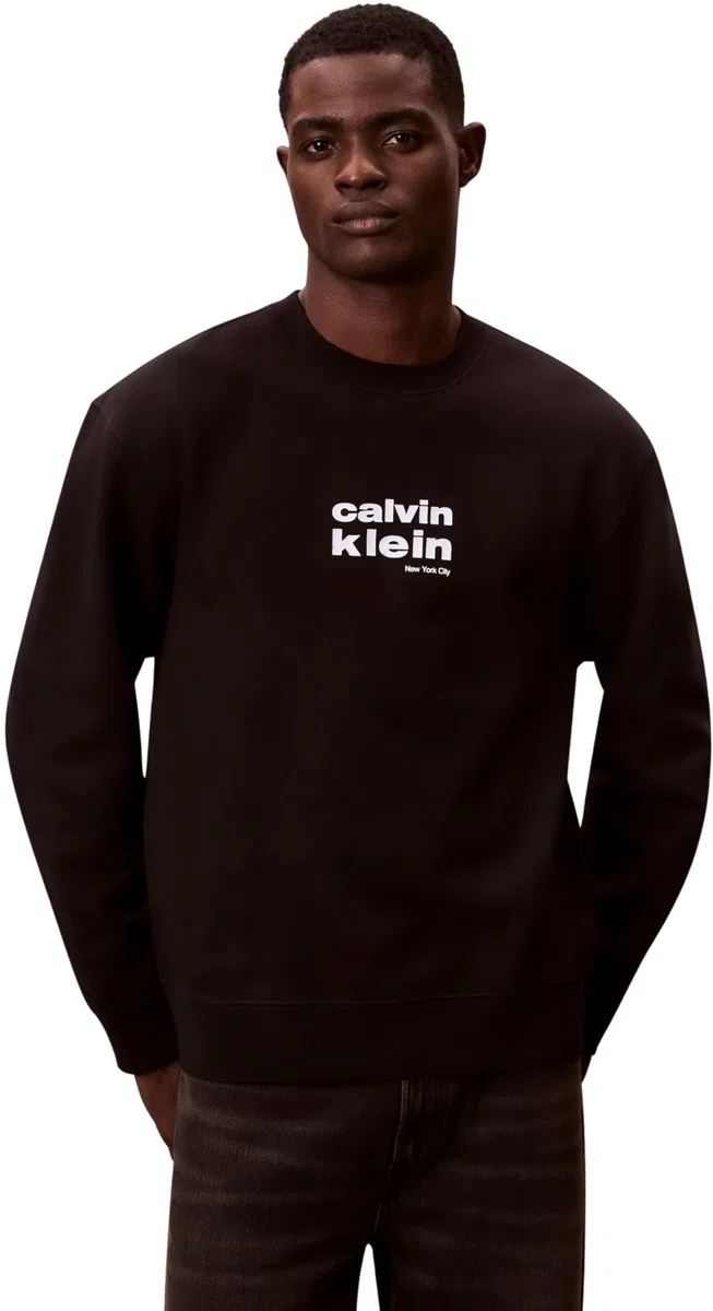 Calvin Klein LS 350fleece Retro Graphic Crewn Lv04le250g Sudaderas Hombre (Pack de 1)
