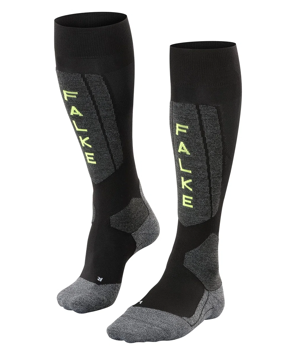 FALKE Hombre SK5 Calcetines de esquí amortiguación Ultraligera Anti ampollas Fina para competición Transpirable Secado rápido regulación del Clima antiolores Seda Hilo Funcional 1 par