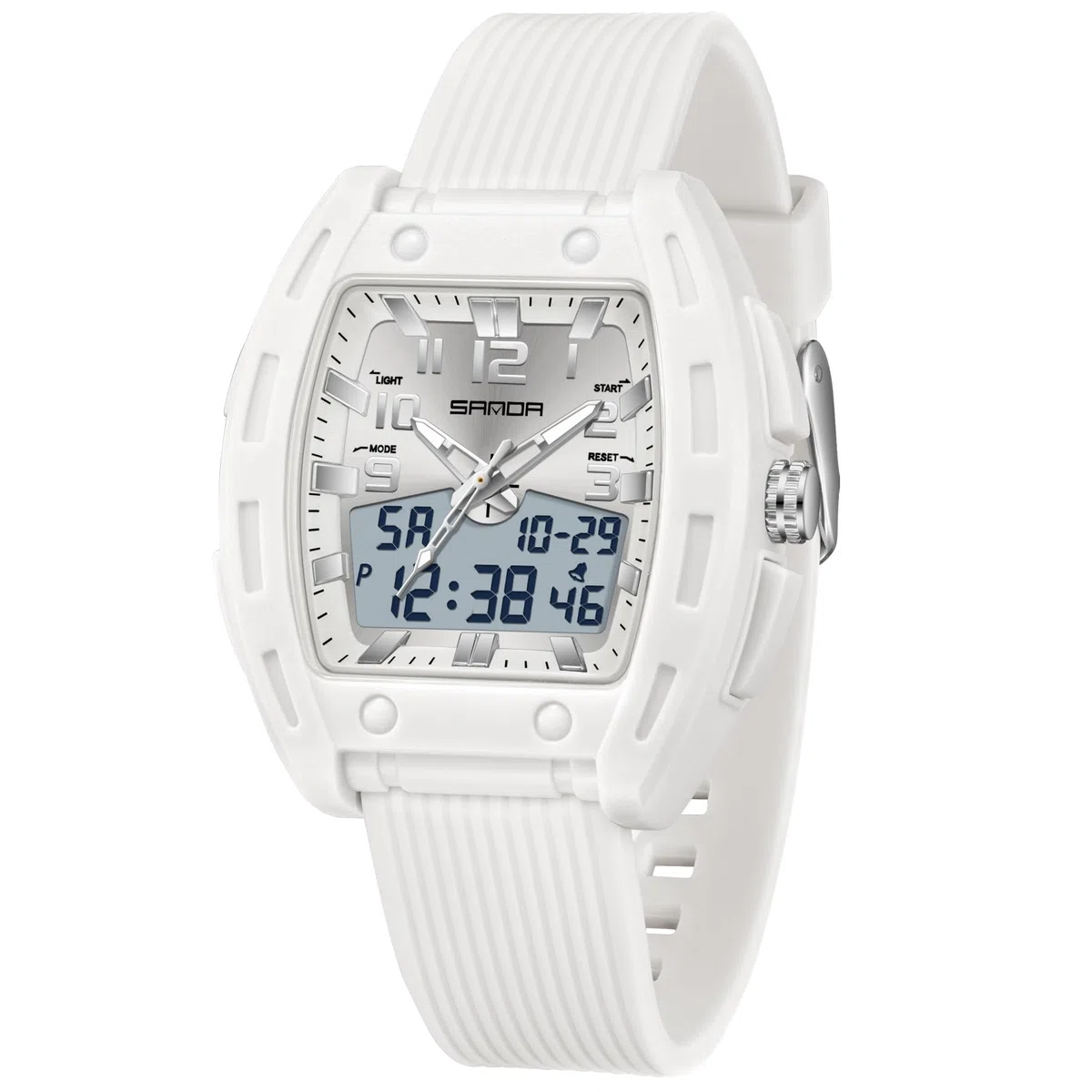 Relojes de mujer para mujer Relojes rectangulares únicos para mujer Relojes deportivos analógicos digitales con alarma cronómetro resistente al agua Señal horaria 12/24H Iluminación Reloj de
