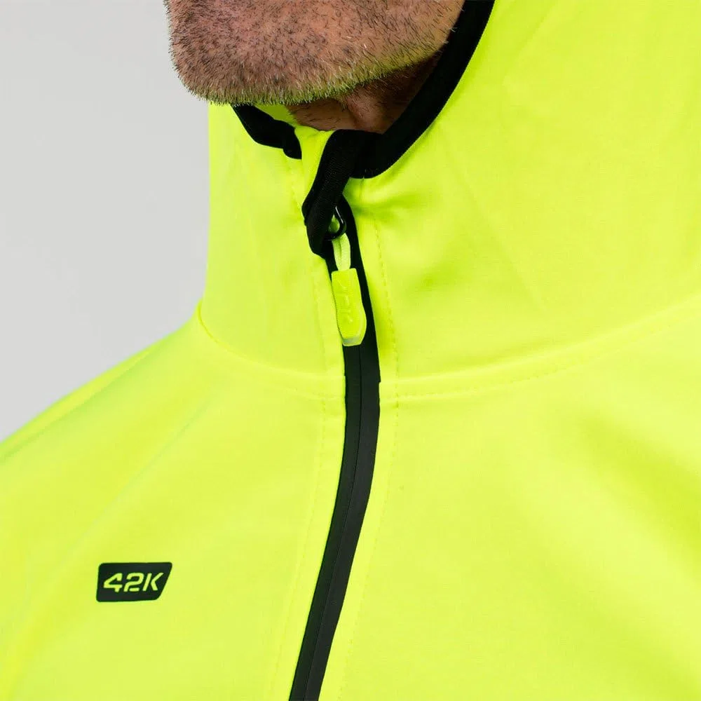 42K RUNNING - Chaqueta técnica 42k SOFTSHELL Amarillo Fluor-Negro