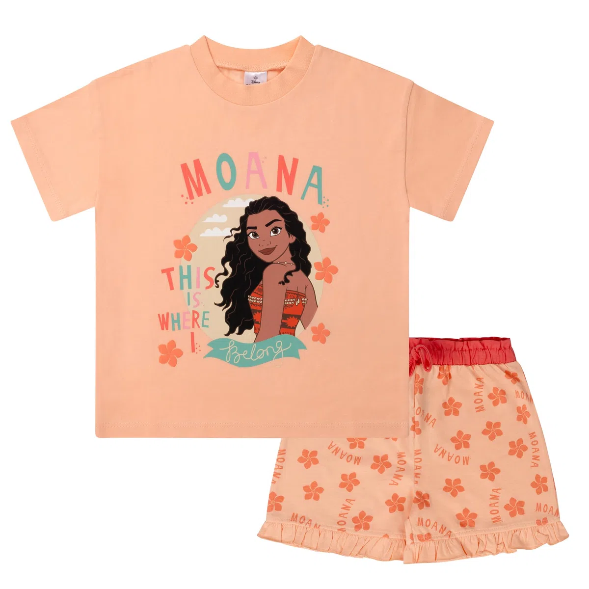 Disney Moana/Vaiana - Pijama de Manga Corta para Niños - 100% Algodón