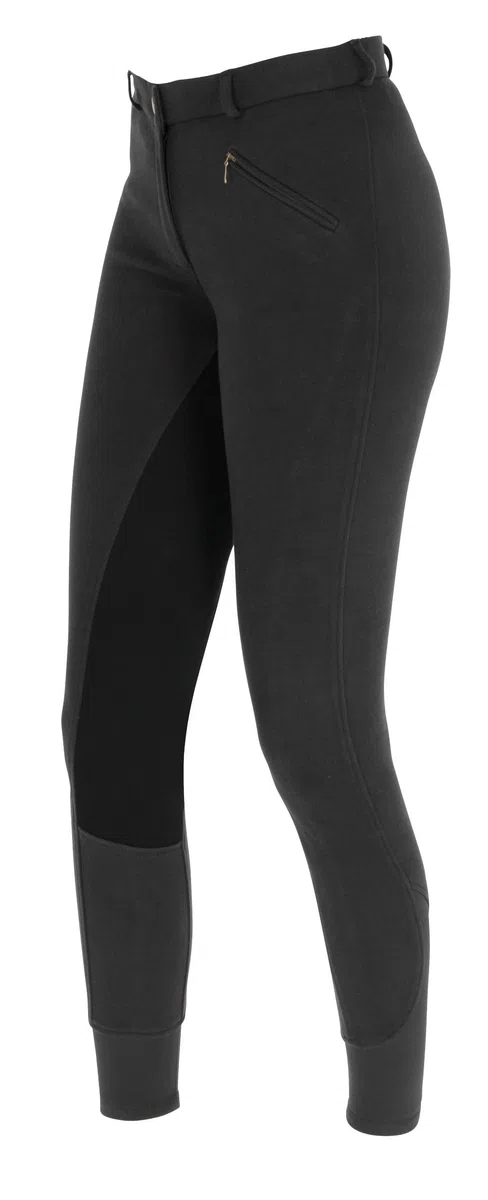 Covalliero Pantalones de Montar Economic, Pantalones para niños e Adolescentes, Talla 158, Negro, 90% algodón, niños, Adolescentes, elástico, Cinturilla elástica, Bolsillo con Cremallera