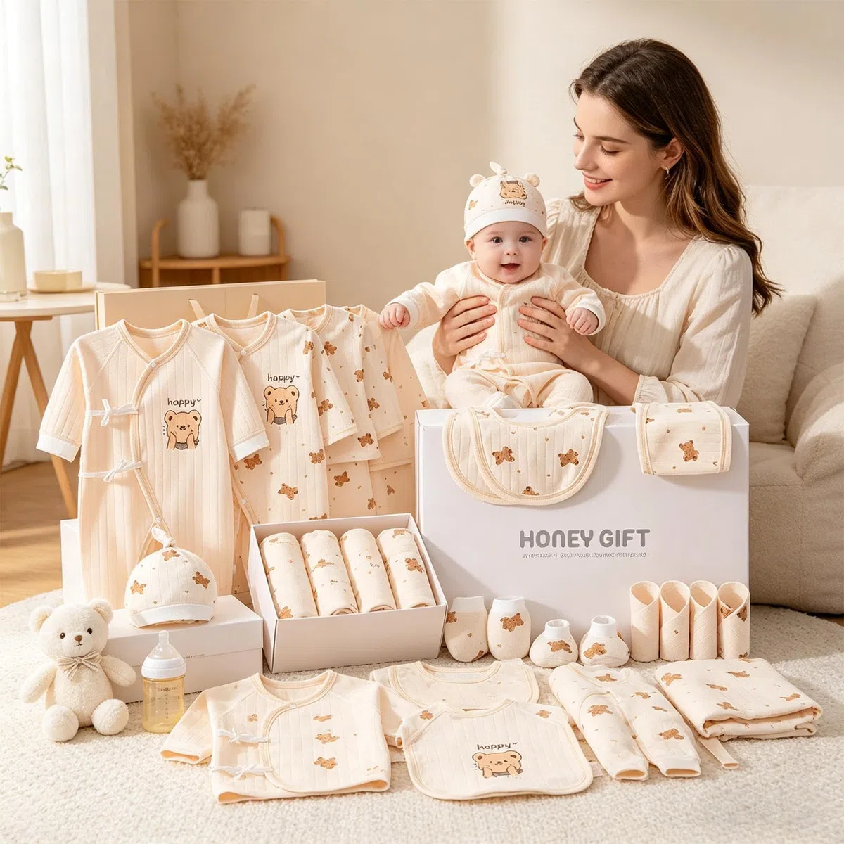 Conjunto de ropa infantil | Body unisex de algodón, suave y transpirable, para fotografía de registro, cumpleaños, mamá, ducha, hogar