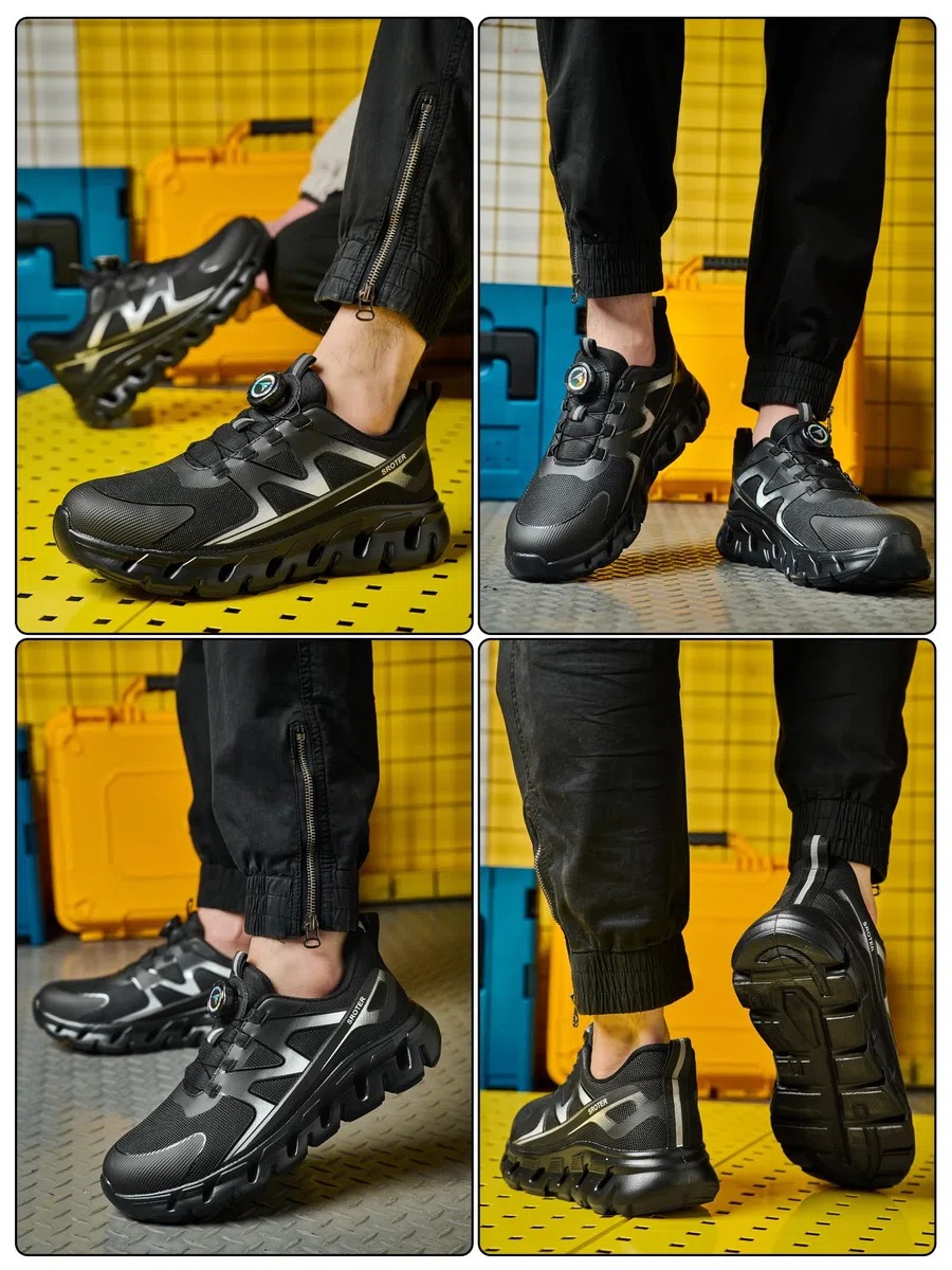 AEKYIWL Zapatos de Seguridad Hombre Mujer Calzado de Seguridad Ligero Comodo Zapatillas Trabajo Transpirable Antideslizante Botas Trabajo