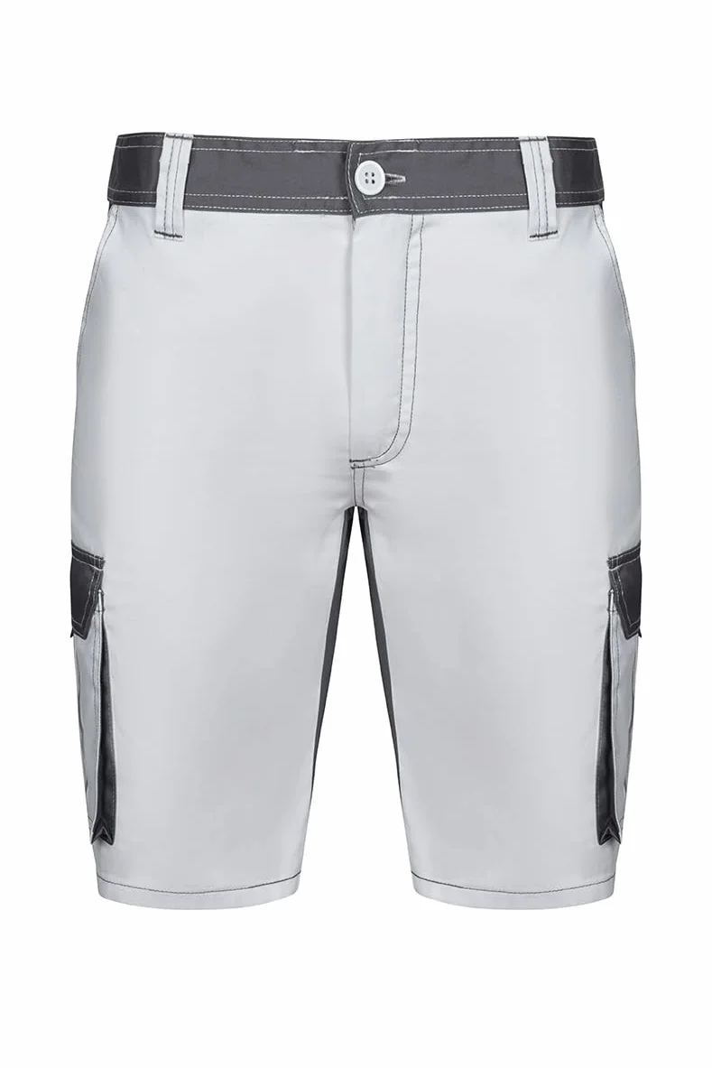 Velilla - 103021B; Bermuda bicolor multibolsillos; color blanco y gris; talla 40