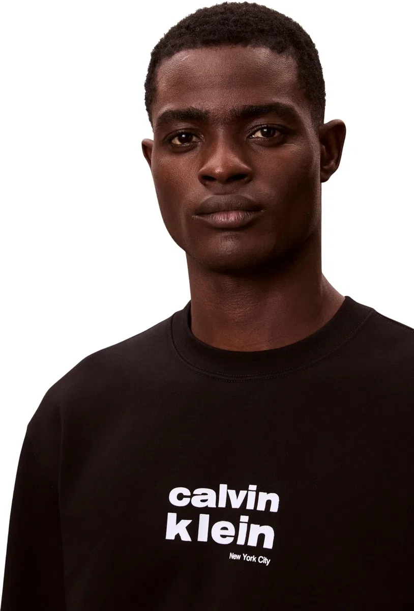 Calvin Klein LS 350fleece Retro Graphic Crewn Lv04le250g Sudaderas Hombre (Pack de 1)