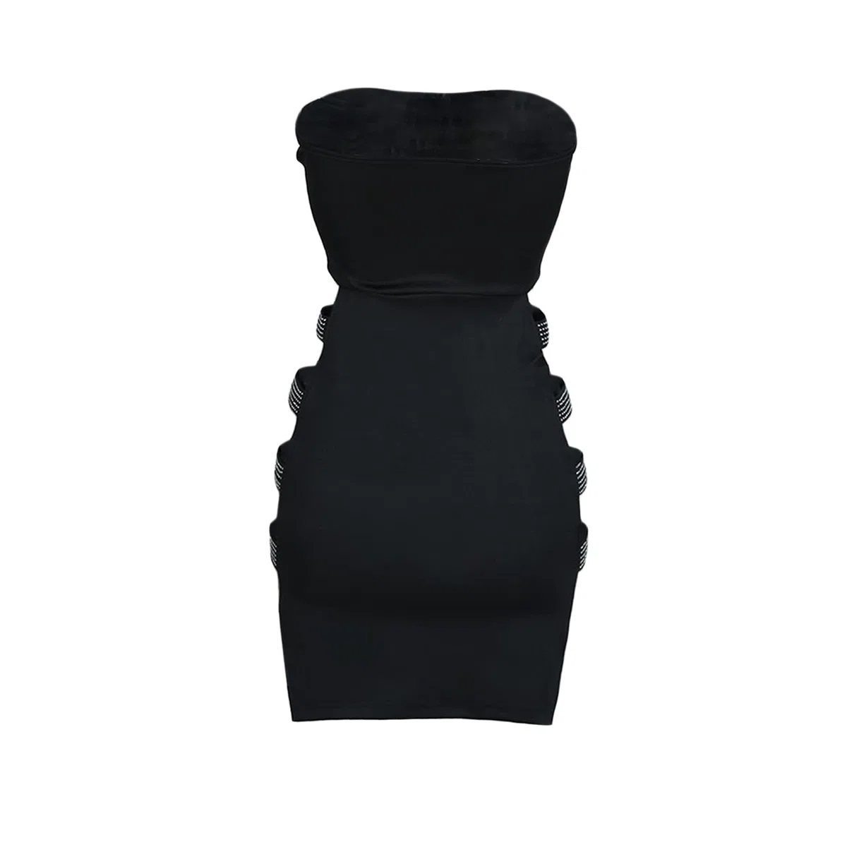 Vestido Corto Sexy sin Manga Mini Vestido Ajustado de Hombro Abierto Vestido Delgado de Verano para Mujer Vestido sin Tirantes para Fiesta Club Noche
