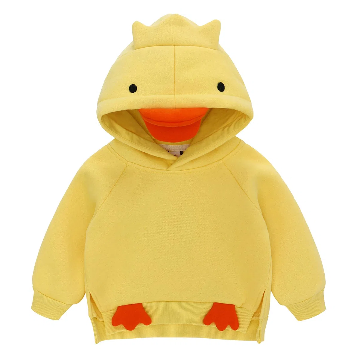 famuka Sudaderas con Capucha Bebé Niña Niño Color Liso Forro Polar Rana Conejo Pato (Amarillo, 3T)