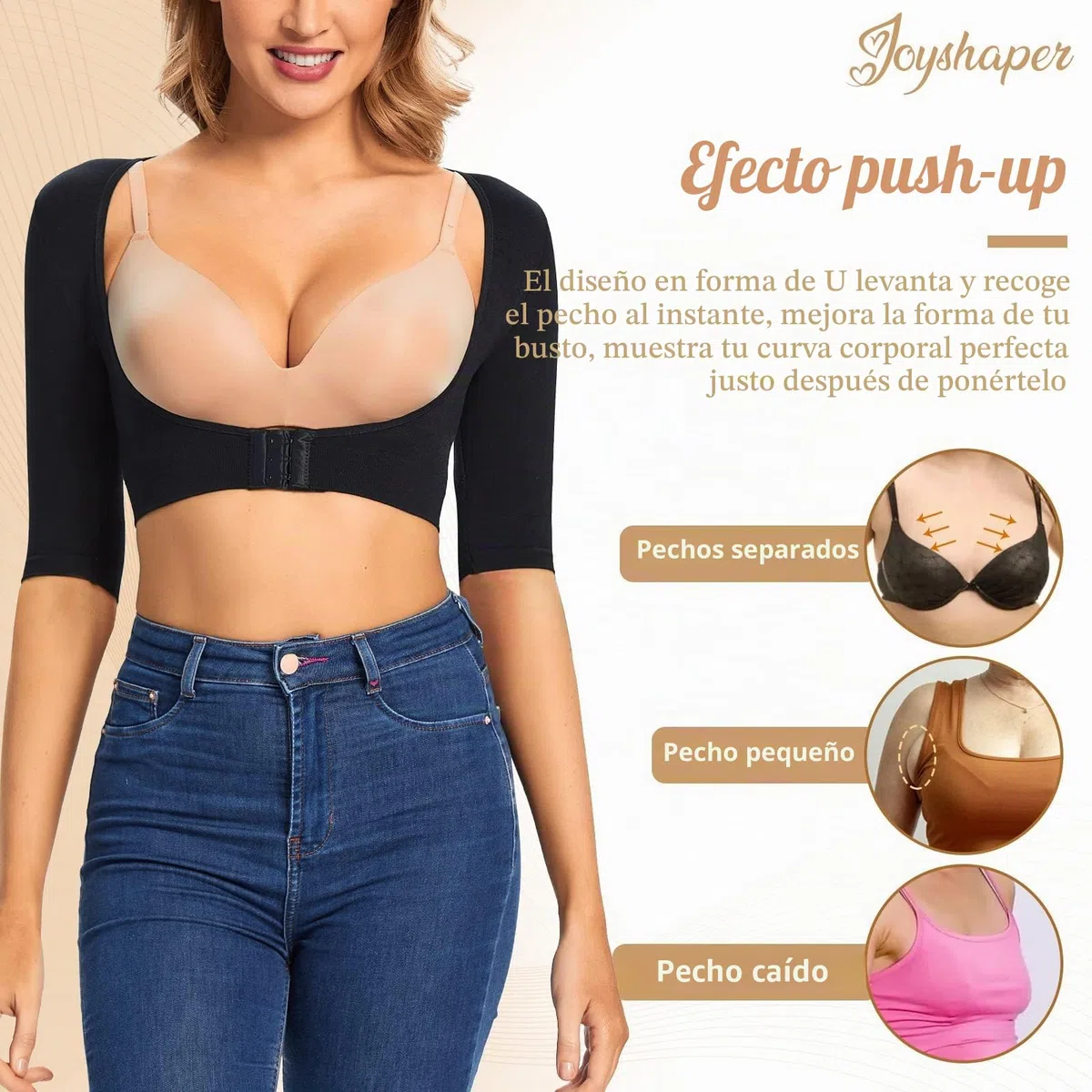 Joyshaper Mangas Comprimidas Del Brazo Femenino Blusa Tallada Con Mangas de Brazo El Cuerpo Superior Comprime Chaleco y La Espalda Apoya Hombro