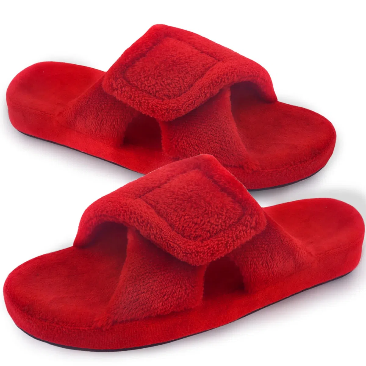 Git-up Zapatillas de Estar por Casa para Mujer Espuma de Memoria con Soporte del arco Gancho y bucle Diabético Amplio Punta abierta Zapatos de Casa Interior Exterior