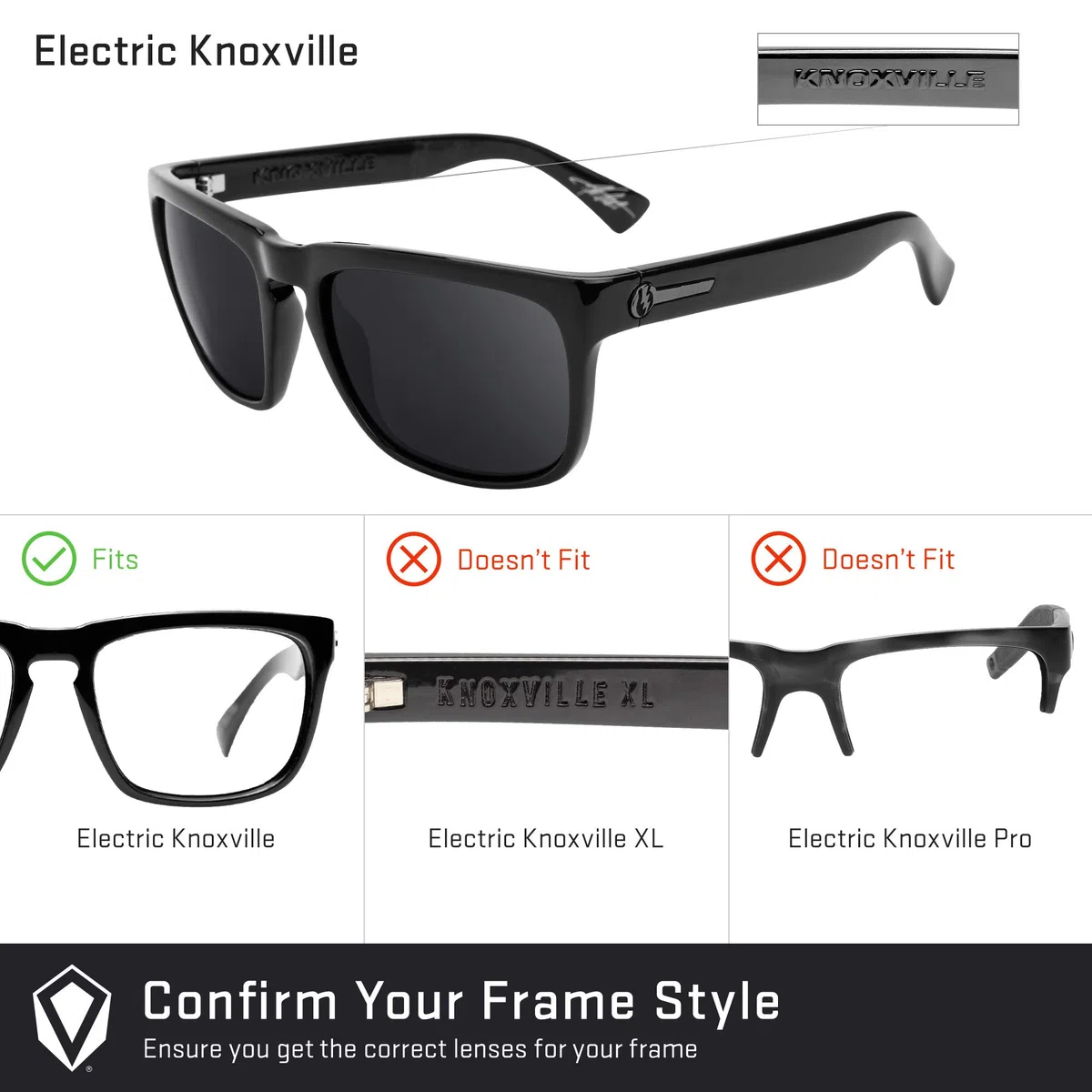 Revant Lentes de reemplazo compatibles con Electric Knoxville | Polarizado disponible, 100 % protección UV, Resistente a impactos y arañazos, Ajuste preciso, Corrección óptica