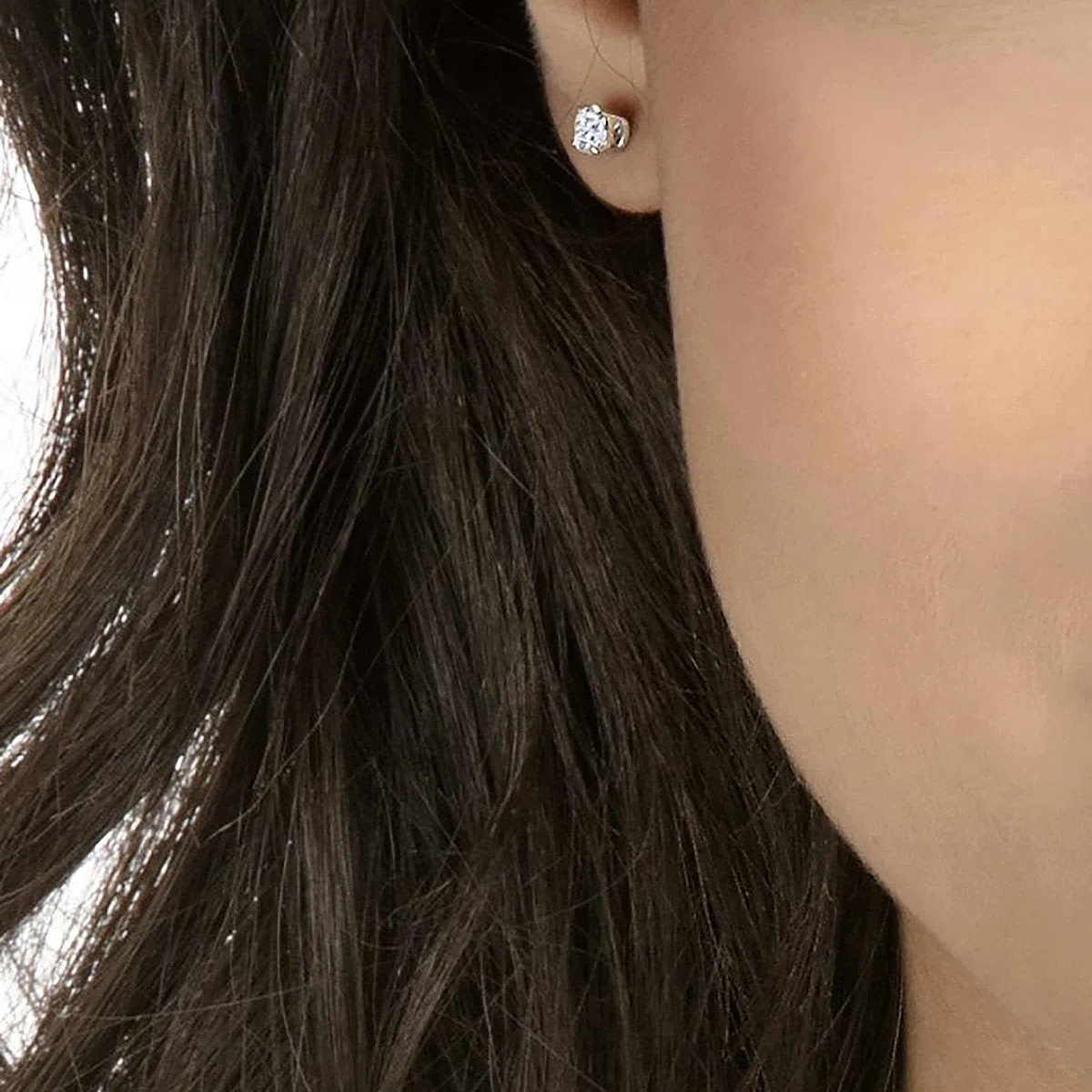 Swarovski Stilla Attract Colección pendientes de botón, blanco, chapado en rodio