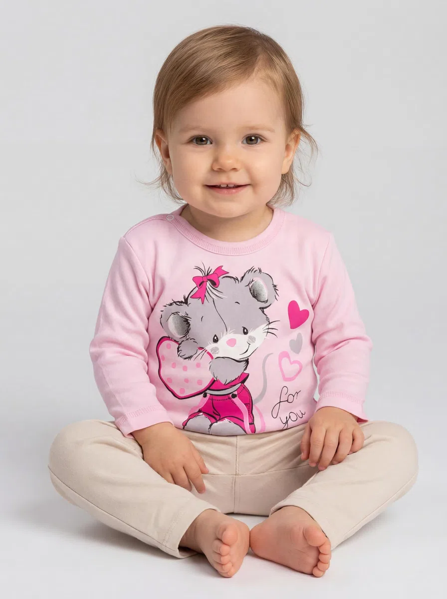 TupTam Blusas de bebé, Manga Larga con Estampado, Paquete de 3 uds.