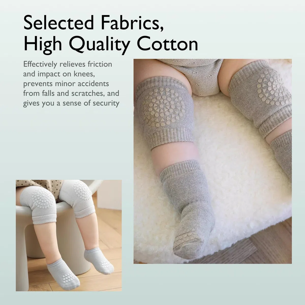 4 Pares Rodilleras Bebe Gateo, Antideslizantes Rodilleras Elásticas Odilleras Bebe Niños Calentador para Bebé 0 a 24 meses