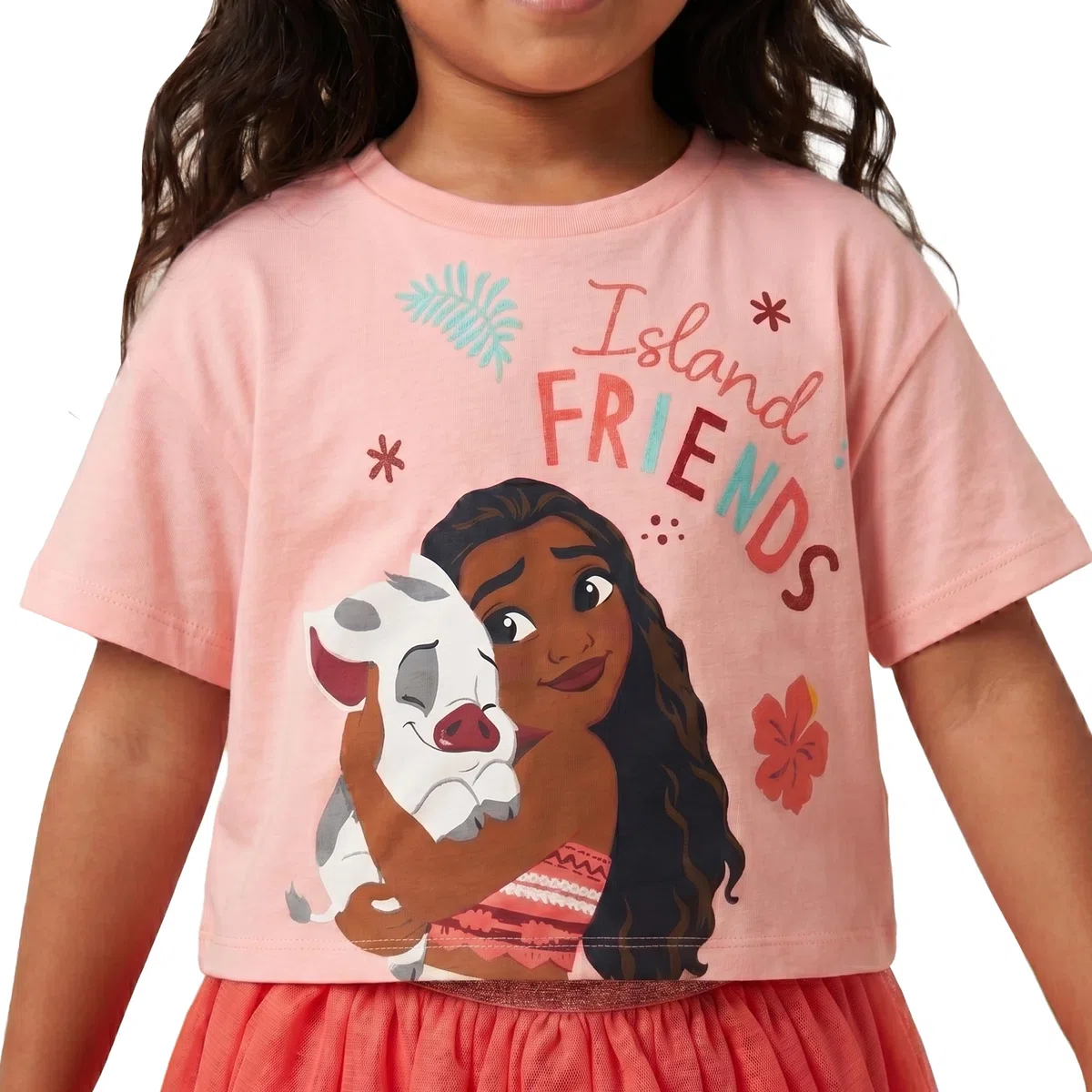 Disney Camiseta Niña Moana Con Pua, Conjunto Niña Con Camiseta Y Falda Tutu, Ropa Verano