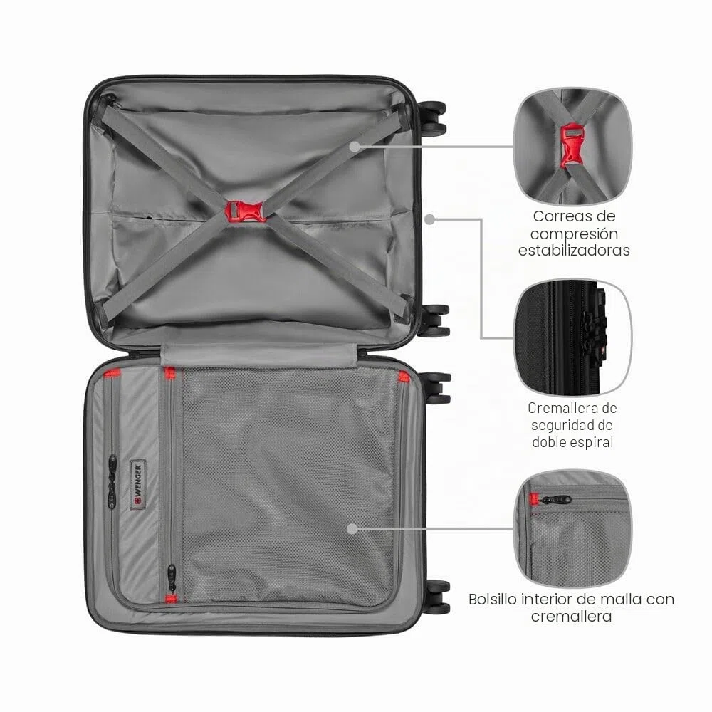 Wenger Legacy Maleta de Carcasa rígida con 4 Ruedas, Trolley, Cierre de Seguridad, Mujer, Hombre, Viajes, Vacaciones