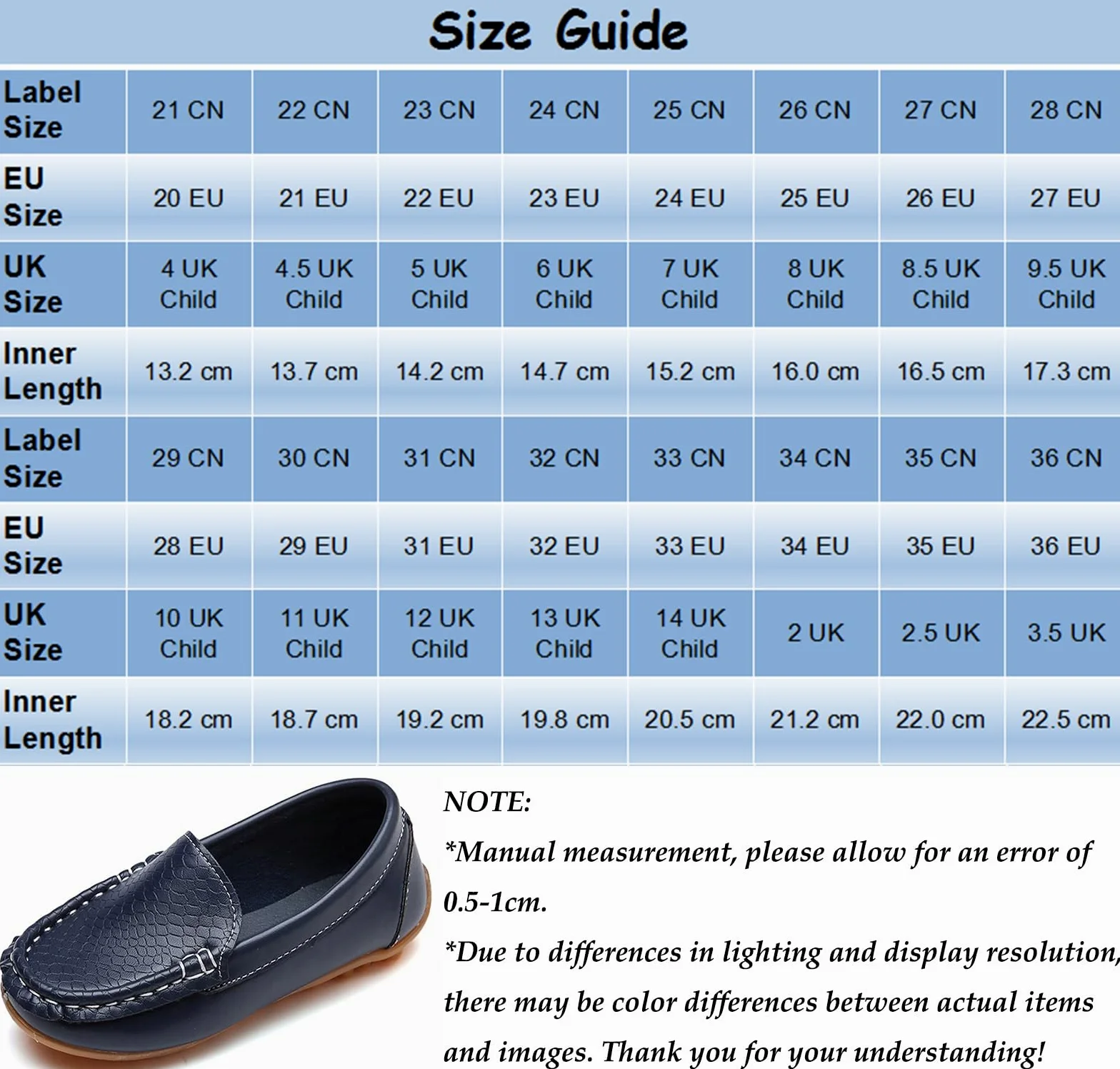 Mocasines de Cuero para Niños Chicos Chicas Moda Loafers Casual Barco Zapatos Planos Antideslizantes Oxfords Comodidad Zapatos para Caminar, Azul Oscuro 29 EU = 30 CN