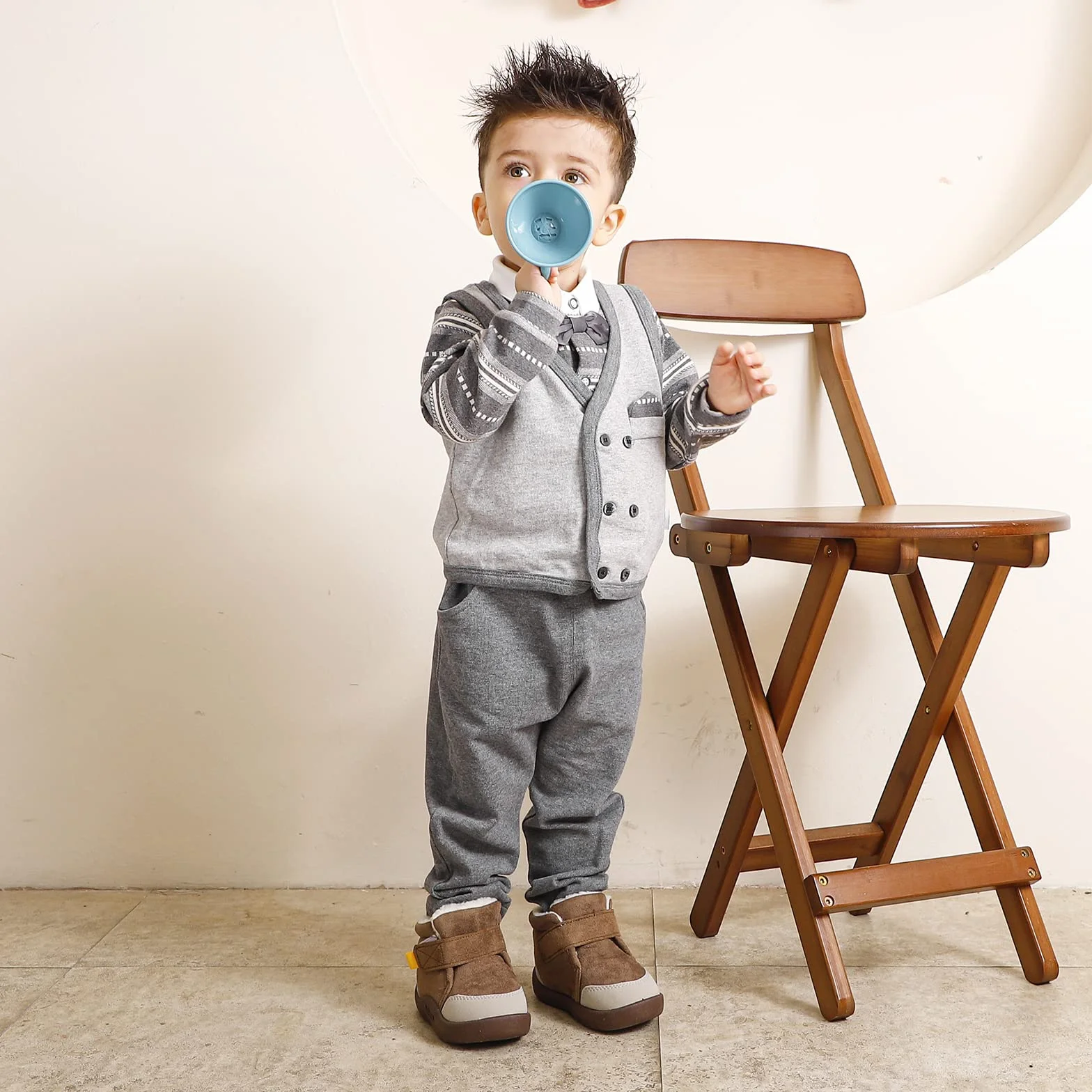 MASOCIO Botas Bebé Niño Niña Invierno Plush Calentar Patucos Zapatillas Primeros Pasos Antideslizante Talla 18-23 EU