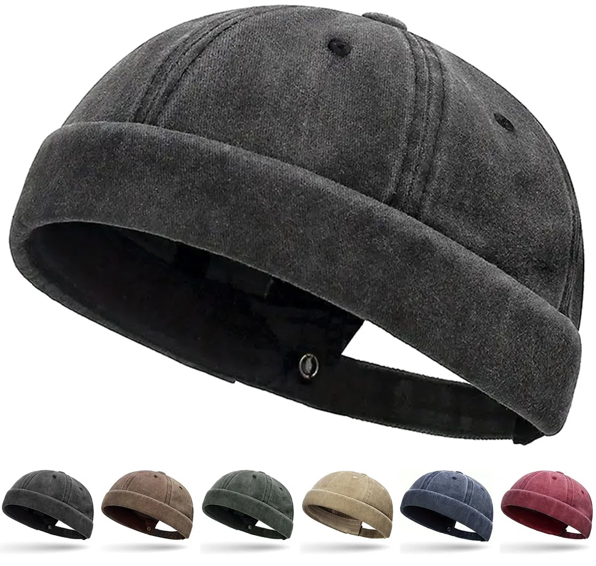 Initlove Docker - Gorro de marinero para hombre, estilo vintage, sin ala