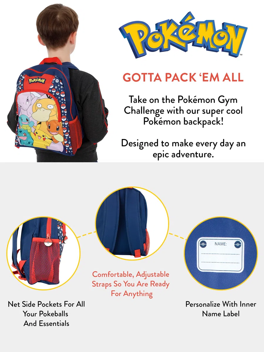 Pokemon Mochila para Niños, Talla única