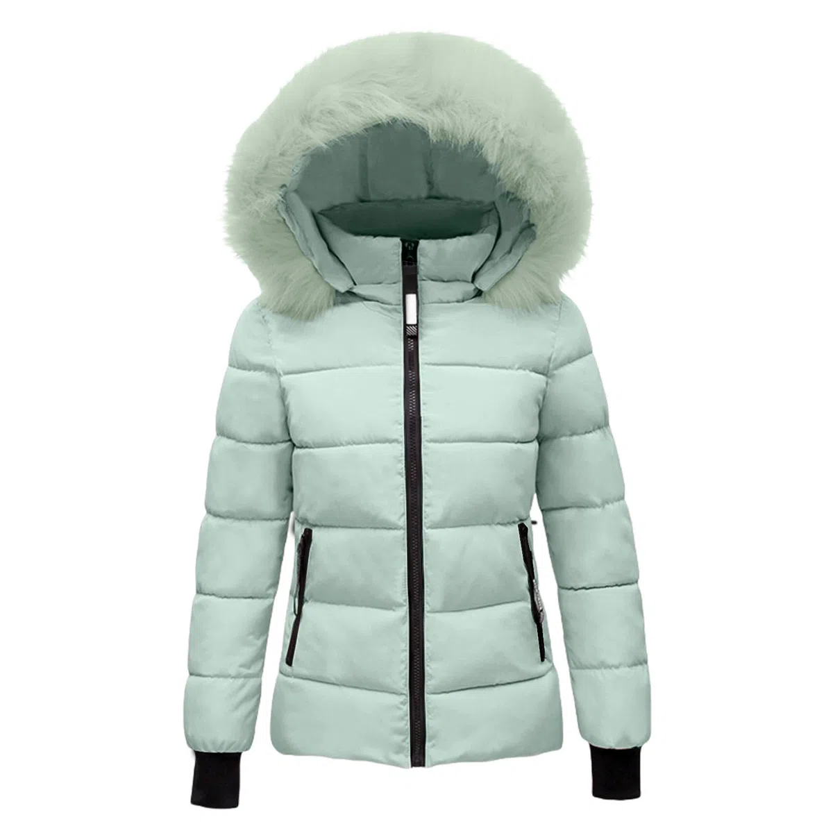 Abrigo De Invierno Cálido con Capucha para Mujer, Chaqueta Acolchada Gruesa, Algodon Capucha, Exterior Felpa Cintura, Esqu?Y