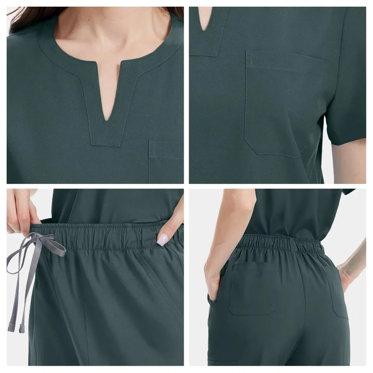 Uniformes médicos Bata Uniforme Mujer artículos de enfermería Accesorios Enfermeras clínica Traje médico salón Belleza SPA para AtencióN MéDica, SalóN De Belleza(Blue,L)