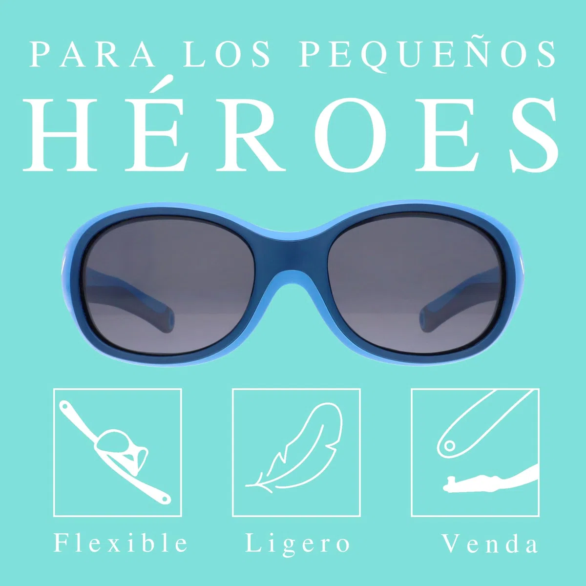 ActiveSol gafas de sol | NIÑO | 100% protección UV 400 | polarizadas | irrompibles, de goma flexible | 2-6 años | 22 gramos | Pirata