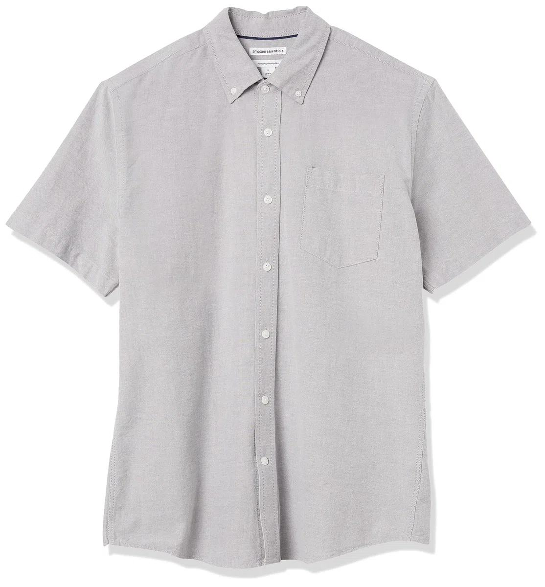 Amazon Essentials Camisa Oxford con Bolsillo de Manga Corta y Ajuste Normal Hombre