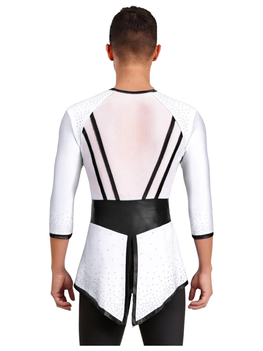Adultos Hombres Traje De Baile Latino Para Hombres Camisa De Baile De Salón Latino Traje De Competición De Actuación Blanco L