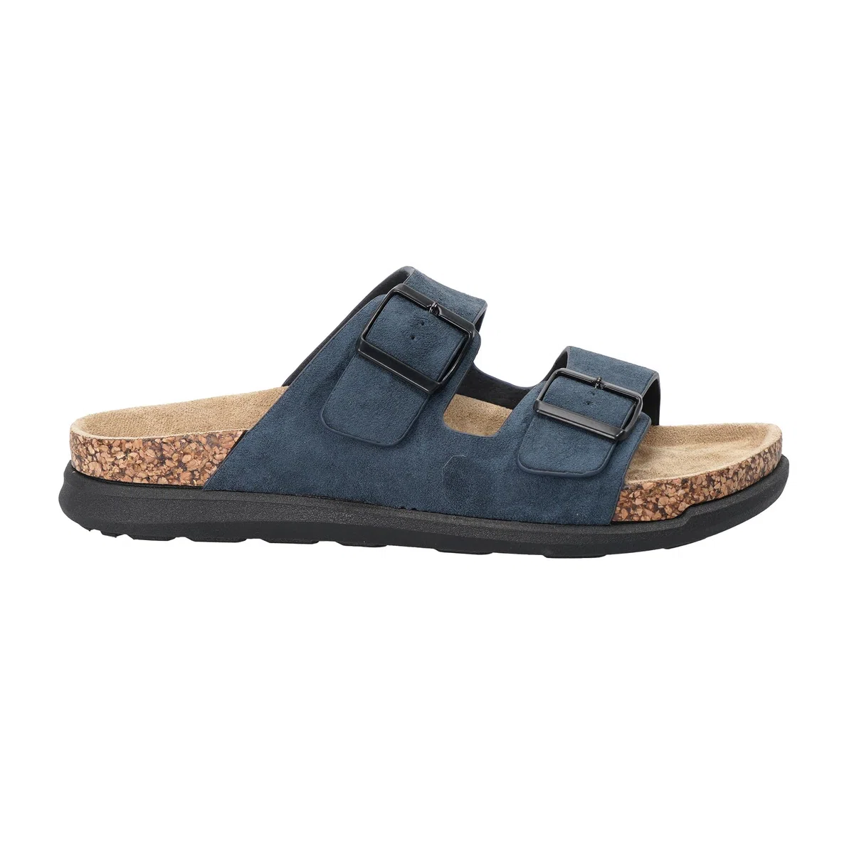 JOMIX Sandalias Hombre Verano Moda Chanclas de Dos Tiras Ajustables con Hebilla Suela de Corcho Sintético Zapatillas de Playa Piscina Casa Casual
