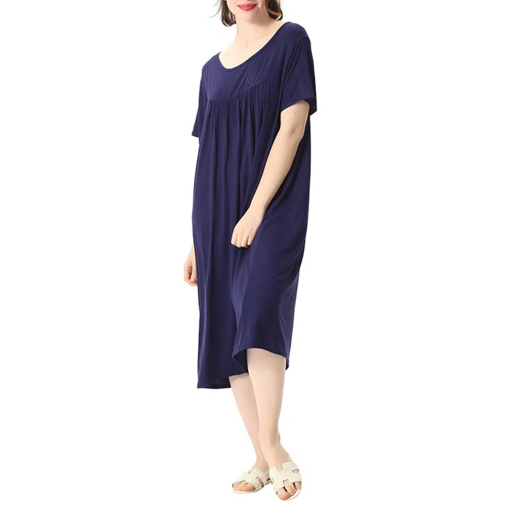 amropi Mujer Camisón Vestidos Ropa de salón Suave Hogar Camiseta Cucharón Cuello Suelta Ropa de Dormir