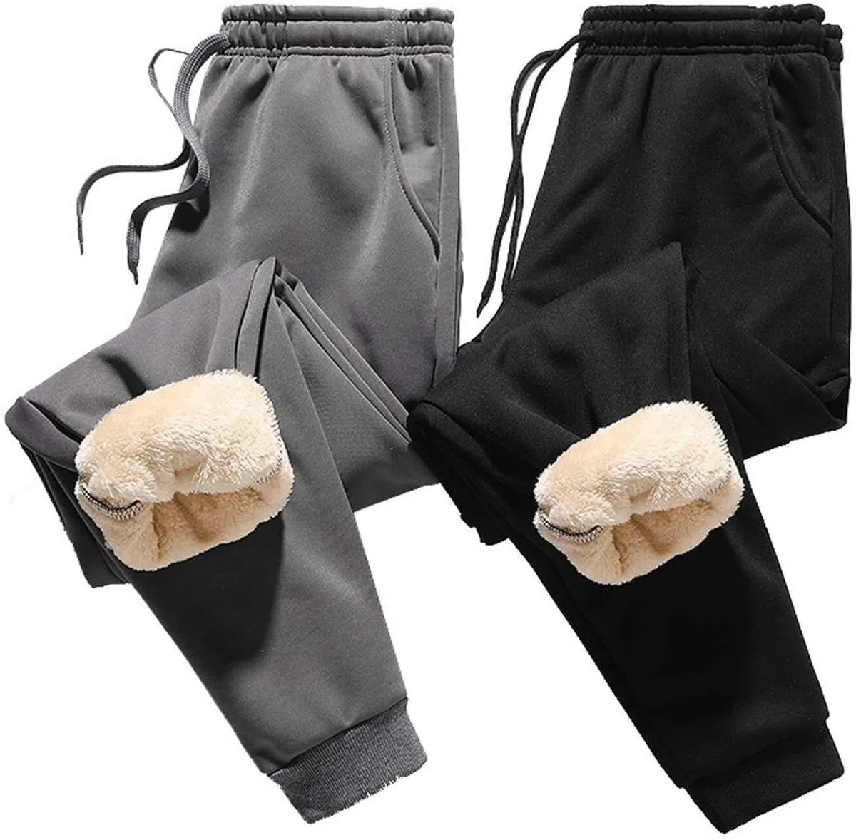 Pantalones deportivos de forro polar para hombre, pantalones de chándal casuales, pantalones de entrenamiento, gimnasio, bolsillos laterales, puños elásticos, pantalones de correr