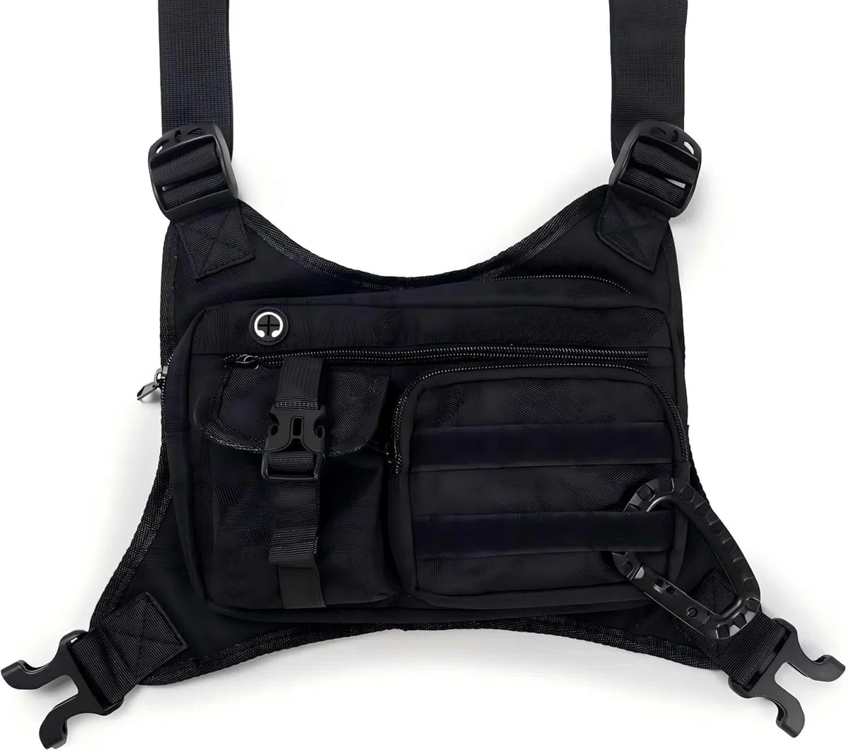 HoldOneLight Chaleco Reflectante Deportivo Hombre con Bolsillo Táctico Frontal, Arnés Portátil de Pecho para Actividades al Aire Libre, Ideal para Caza, Running y Ciclismo con Compartimento EDC