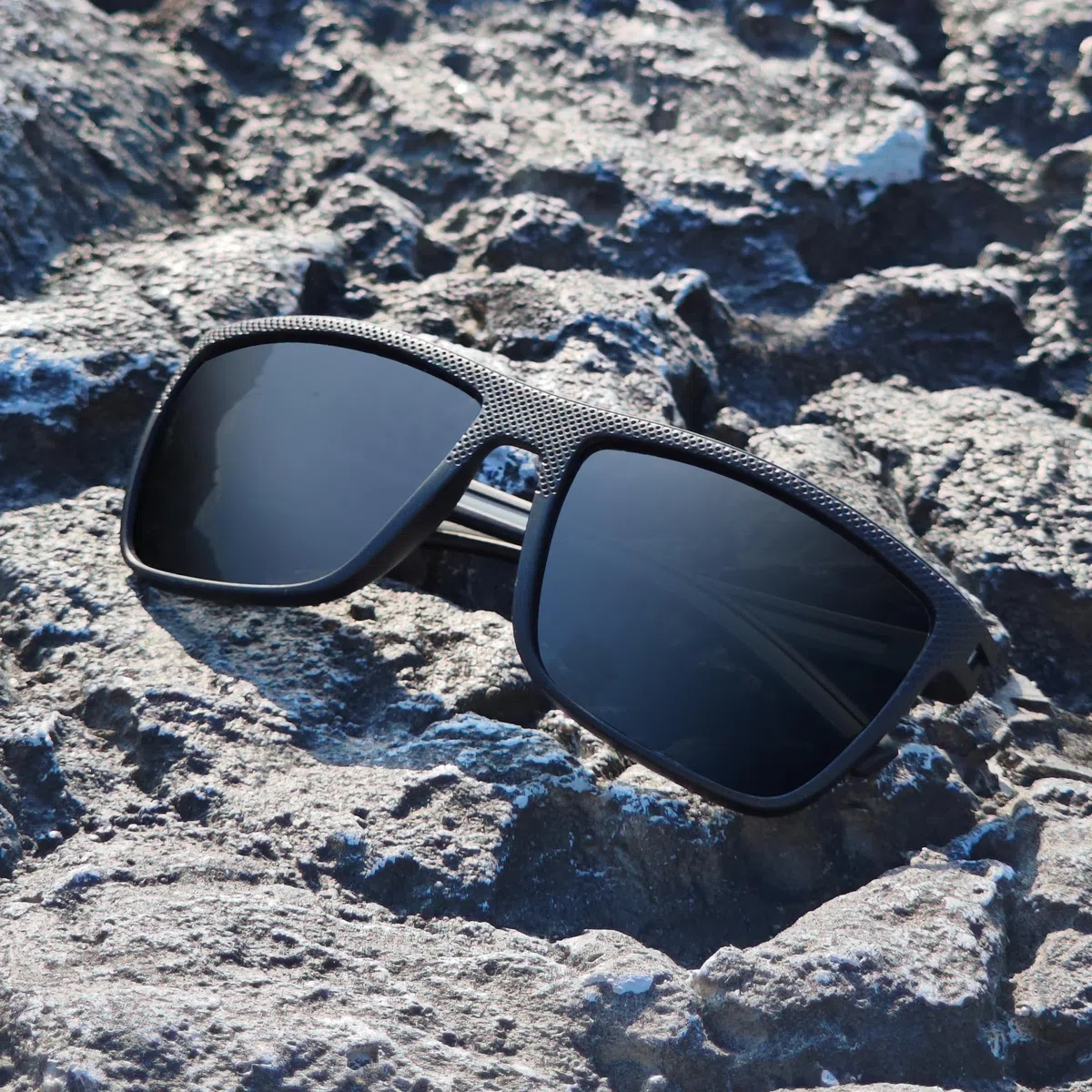 ZENOTTIC Gafas de sol polarizadas hombres luz TR90 marco UV400 protección cuadrado gafas de sol