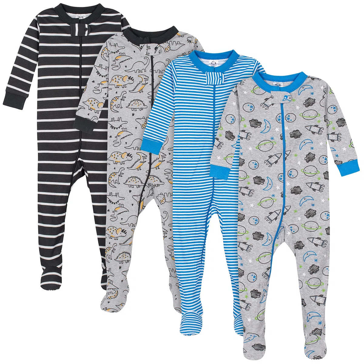 Gerber 4-Pack Footed Footed Pajamas Zapatillas para bebé y niño Bebé-Niños