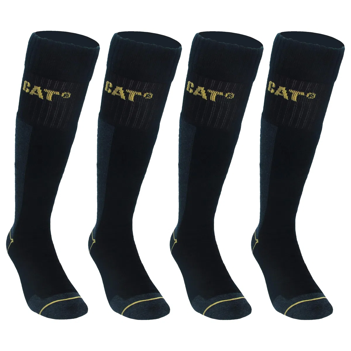 Caterpillar 4 Pares Calcetines Largos de Trabajo para Hombres Reforzados en el Talón y Punta, Algodón