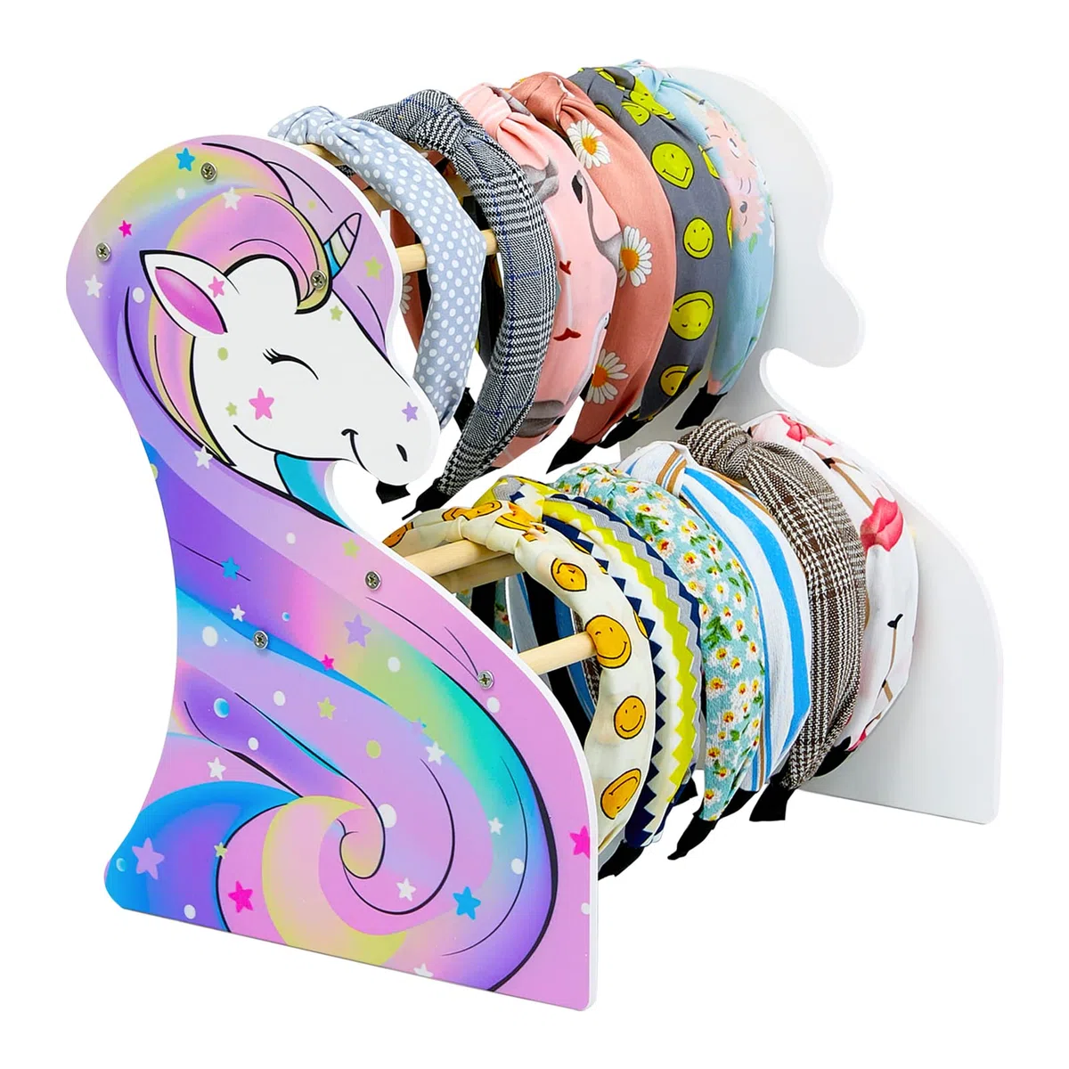 Basumee Escaparate Double Layer para Diadema - Soporte y Organizador de Aro para el Pelo para Niñas