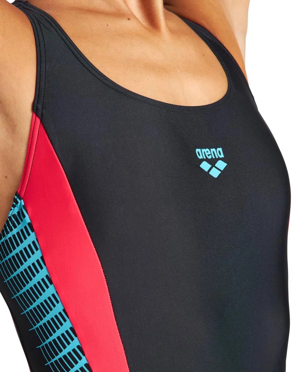 arena Feel Threefold V Back R Bañador de Una Pieza para Mujer, Bañador Elástico y Deportivo de Secado Rápido con Tejido arena MaxFit Eco, Resistencia al Cloro y al Salitre, Protección UV UPF 50+.