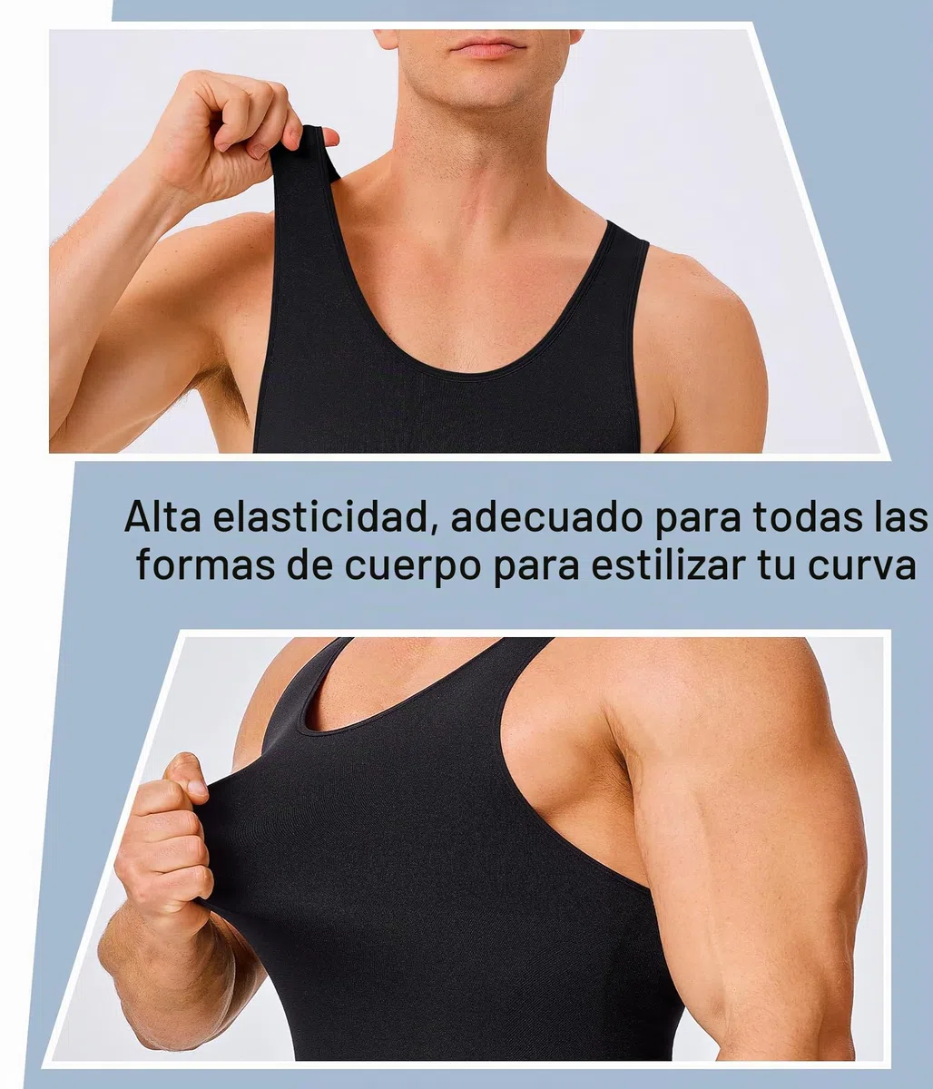 KUMAYES Camiseta Compresión Hombre Chaleco Faja Reductora Hombre Adelgazantes Full Body Shaper Fajas