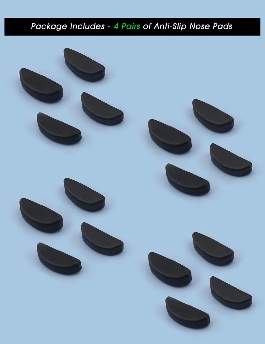 Acefrog 4 pares de almohadillas de nariz mejoradas para Oakley Frogskins Range OO9284, Top Knot OO9434 OX3238, HSTN, Side Swept OO9445, Spindrift OO9474, repuesto de pieza de nariz a presión, negro